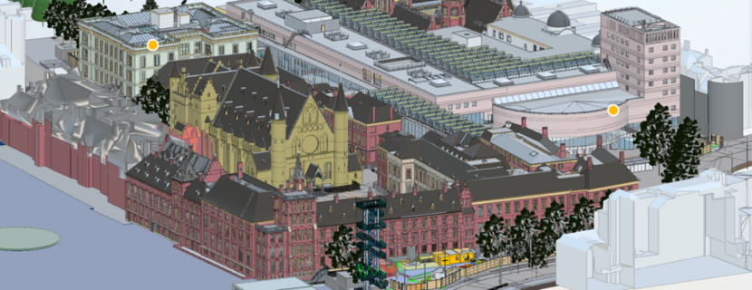 Een overzicht van het Binnenhof uit het BIM-model